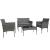 Set mobilier gradina/terasa, gri, ratan sintetic, 1 masa, 2 scaune, 1 canapea, Reno GartenVIP DiyLine