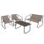 Set mobilier gradina/terasa, maro, otel, textil, 1 masa, 2 scaune, 1 canapea, Soffi GartenVIP DiyLine