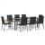 Set mobilier de grădină, 9 piese, negru, textilenă și oțel GartenMobel Dekor