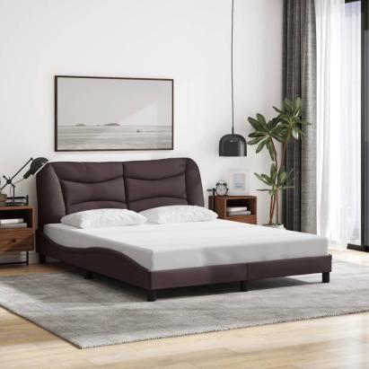 Cadru de pat fără saltea, maro închis, 160x200 cm, textil GartenMobel Dekor
