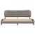 Cadru de pat cu lumini LED, gri taupe, 200x200 cm, textil GartenMobel Dekor