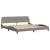 Cadru de pat cu lumini LED, gri taupe, 200x200 cm, textil GartenMobel Dekor