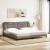 Cadru de pat cu lumini LED, gri taupe, 200x200 cm, textil GartenMobel Dekor