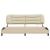 Cadru de pat cu lumini LED, crem, 200x200 cm, textil GartenMobel Dekor