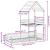 Pat supraetajat cu acoperiș, alb, 80x200 cm, lemn masiv de pin GartenMobel Dekor