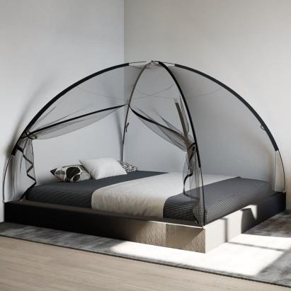 Plasa țânțari Mongolia cu uși, 220 ochiuri negru 200x180x135 cm GartenMobel Dekor