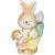 Decoratiune gradina, ceramica, solara, iepuras cu pui si cos cu ou, LED, 17.8x25.5x39 cm, MagicHome GartenVIP DiyLine