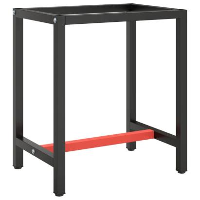 Cadru banc de lucru, negru mat/roșu mat, 70x50x79 cm, metal  GartenMobel Dekor