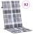 Perne scaun spătar înalt, 2 buc. gri carouri 120x50x3 cm textil GartenMobel Dekor