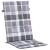 Perne scaun spătar înalt, 2 buc. gri carouri 120x50x3 cm textil GartenMobel Dekor