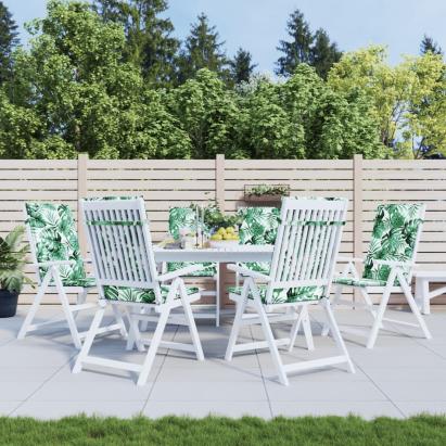 Perne de scaun spătar înalt, 6 buc., model frunze, textil GartenMobel Dekor