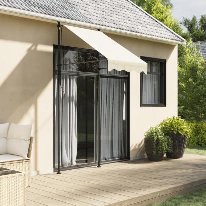 Copertină retractabilă, crem, 100x150 cm, țesătură și oțel GartenMobel Dekor