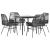 Set de sufragerie de grădină 5 piese neagră Sticlă Poly Rattan GartenMobel Dekor