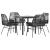 Set de sufragerie de grădină 5 piese neagră Sticlă Poly Rattan GartenMobel Dekor