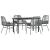 Set de sufragerie de grădină 5 piese sticlă poliratan gri GartenMobel Dekor