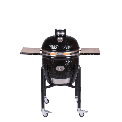 Grill ceramic cu cărbuni CLASSIC PRO-Serie 2.0 negru cu suport metalic, Monolith Essential GrillCooking