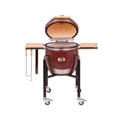Grill ceramic CLASSIC PRO-Serie 2.0 roșu cu suport metalic, Monolith Essential GrillCooking