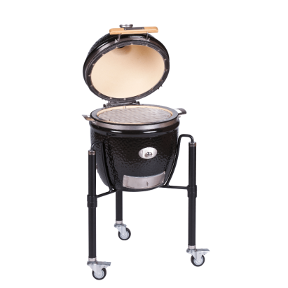 STARTER SET Grill ceramic cu cărbuni JUNIOR Pro Serie 2.0 negru, Monolith Essential GrillCooking