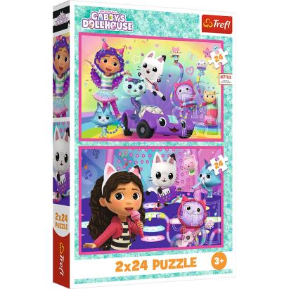 PUZZLE TREFL 2X24 GABBYS DOLLHOUSE AVENTURILE LUI GABBY SuperHeroes ToysZone
