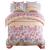 Set husă pilotă model floral/dungi roz 200x220/80x80 cm GartenMobel Dekor