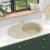 Chiuvetă de bucătărie din granit, bej, un bazin, oval GartenMobel Dekor