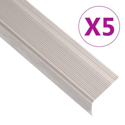 Profile trepte în formă de L, 5 buc. șampanie 100 cm aluminiu GartenMobel Dekor