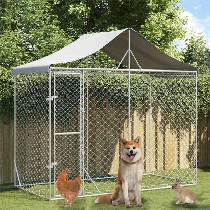 Padoc de exterior&acoperiș argintiu 3x1,5x2,5 m oțel galvanizat GartenMobel Dekor