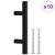 Mânere de dulap, 10 buc., negru, 64 mm, oțel inoxidabil GartenMobel Dekor