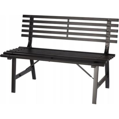 Banca de gradina, structura otel, negru, 110x55x76 cm, Georgia GartenVIP DiyLine