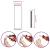 Set 5 Manere Dulap Mobila, Argintiu, Lungime 48 cm, Otel Inoxidabil Slefuit