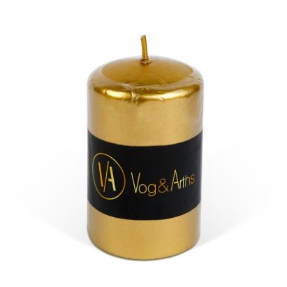Lumânare cilindrică – aurie, fără parfum – 130 g Best CarHome