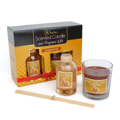 Set lumânare parfumată și odorizant cu bețe - turtă dulce - 120 g + 100 ml Best CarHome
