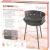 Gratar gradina cu carbuni, grill rotund, 33.5 cm, 38x38x55 cm, Fabio GartenVIP DiyLine
