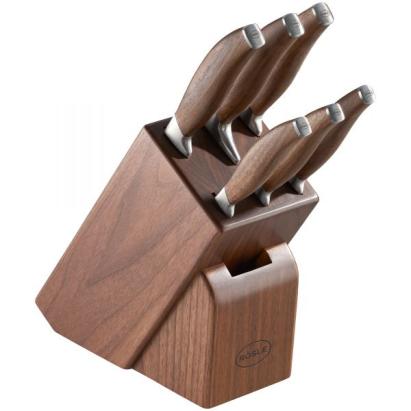 Set cuțite cu suport de lemn 6 piese, RÖSLE Essential GrillCooking