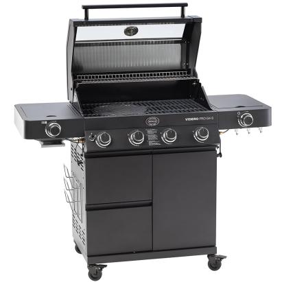 Grătar pe gaz Videro PRO G4-S negru, RÖSLE Essential GrillCooking