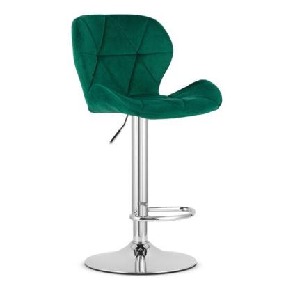 Scaun de bucatarie/bar, Artool, West, rotativ, catifea, verde si argintiu, 46x48.5x90-111 cm GartenVIP DiyLine