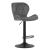 Scaun de bucatarie/bar, Artool, West, rotativ, catifea, gri si negru, 46x48.5x90-111 cm GartenVIP DiyLine