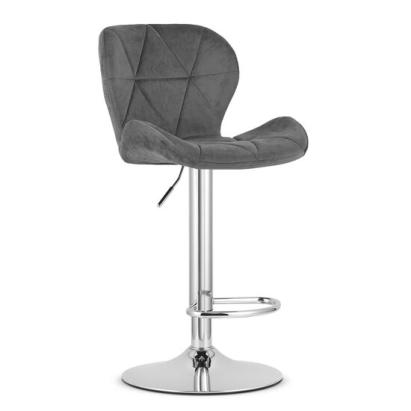 Scaun de bucatarie/bar, Artool, West, rotativ, catifea, gri si argintiu, 46x48.5x90-111 cm GartenVIP DiyLine