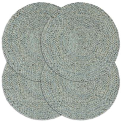 Naproane, 4 buc., verde olive, 38 cm, iută, simplu, rotund GartenMobel Dekor