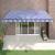 Copertină retractabilă automată, albastru și alb, 4,5x3 m GartenMobel Dekor