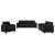 Set de canapele cu perne, 3 piese, negru, microfibră GartenMobel Dekor