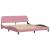 Cadru de pat cu lumini LED, roz, 180x200 cm, catifea GartenMobel Dekor