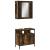 Set mobilier de baie, 2 piese, stejar fumuriu, lemn prelucrat GartenMobel Dekor
