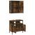 Set mobilier de baie, 2 piese, stejar fumuriu, lemn prelucrat GartenMobel Dekor