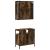 Set mobilier de baie, 2 piese, stejar fumuriu, lemn prelucrat GartenMobel Dekor