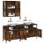Set dulapuri de baie, 3 piese, stejar afumat, lemn prelucrat GartenMobel Dekor