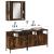 Set dulapuri de baie, 3 piese, stejar afumat, lemn prelucrat GartenMobel Dekor