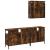 Set dulapuri de baie, 3 piese, stejar afumat, lemn prelucrat GartenMobel Dekor