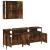 Set dulapuri de baie, 3 piese, stejar afumat, lemn prelucrat GartenMobel Dekor