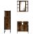 Set dulapuri de baie, 3 piese, stejar afumat, lemn prelucrat GartenMobel Dekor